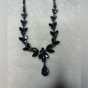 Chic Black Leaf Necklace for prom or cocktail event